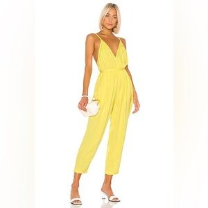 L'Academie Bright Yellow Halter Ankle Jumpsuit